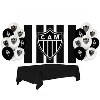 Kit festa Atlético Mineiro Decoração Toalha + Painel + Balão Cor e resistência em Oferta na Shopee