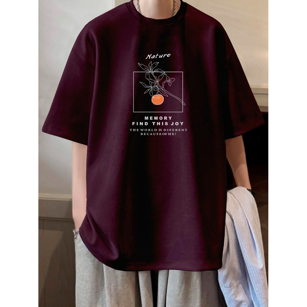 Camiseta Unissex Vinho Old School Estampa Nature Memory Blusa Bordada Desenho Minimalista