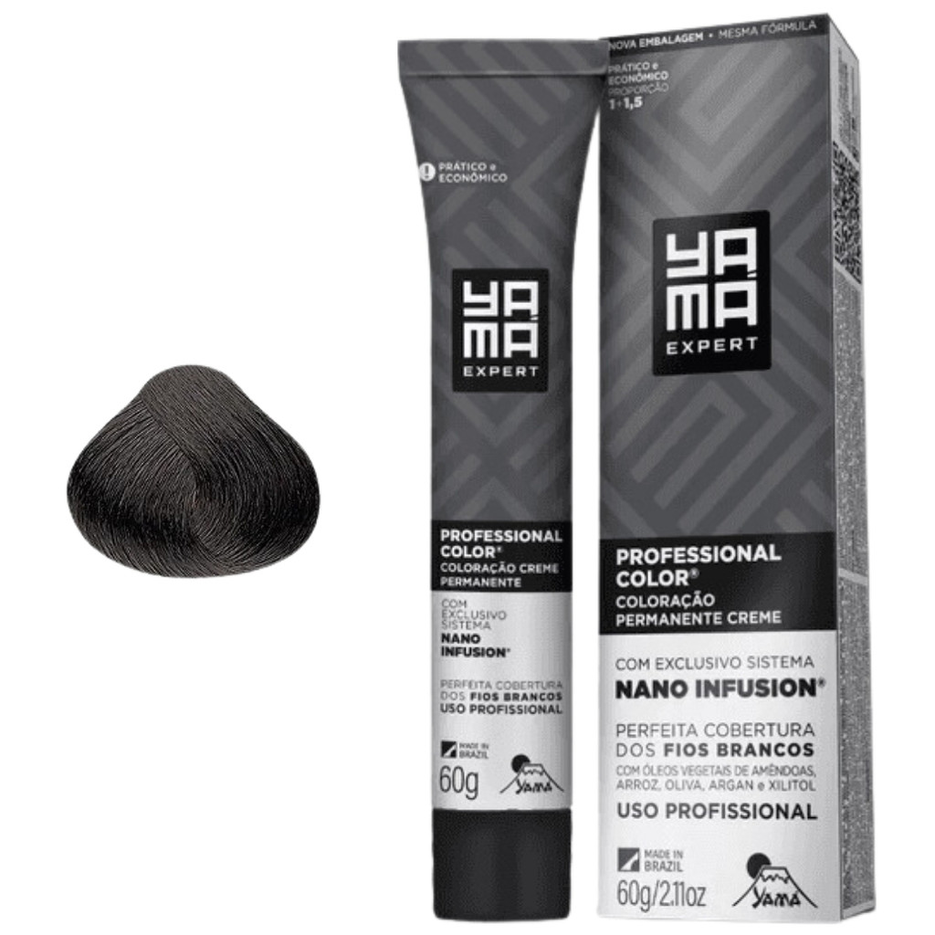 Coloração Yama Profissional Color Nano Infusion Tintura Tinta Cabelo 5.0 Castanho Claro 60g