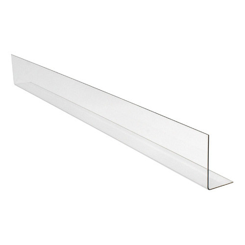 Kit 30 Und Cantoneira Aparadora de Gôndola Cristal com Porta Etiqueta de Preço - 33 cm x 5 cm