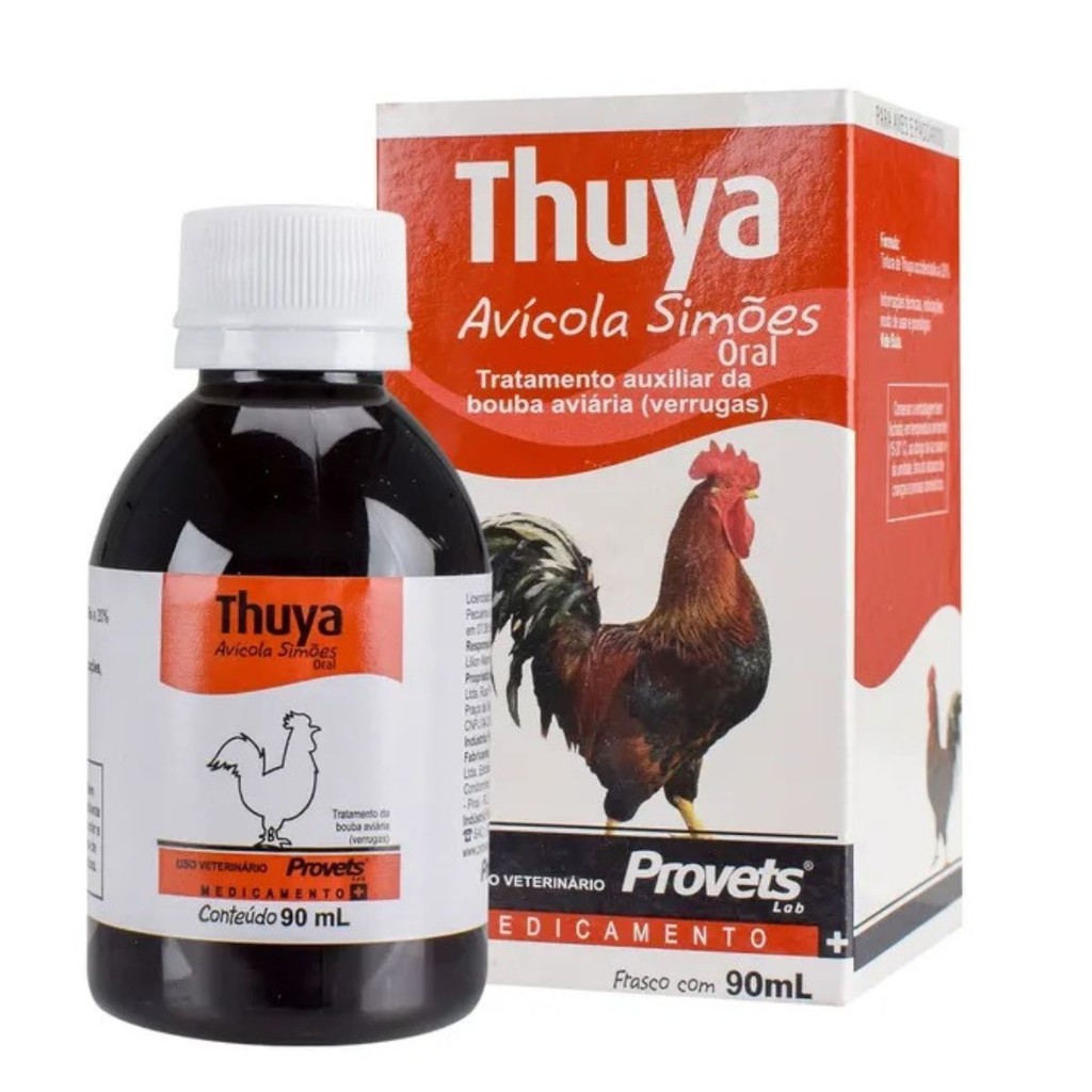 THUYA AVÍCOLA SIMÕES 90ML VERUGAS PELOTAS BOLBA DAS AVES