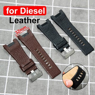Pulseira De Couro Genuíno De 32mm Para Relógio Diesel Mulher Cinto Homem De Vaca Com Fivela De Aço Inoxidável