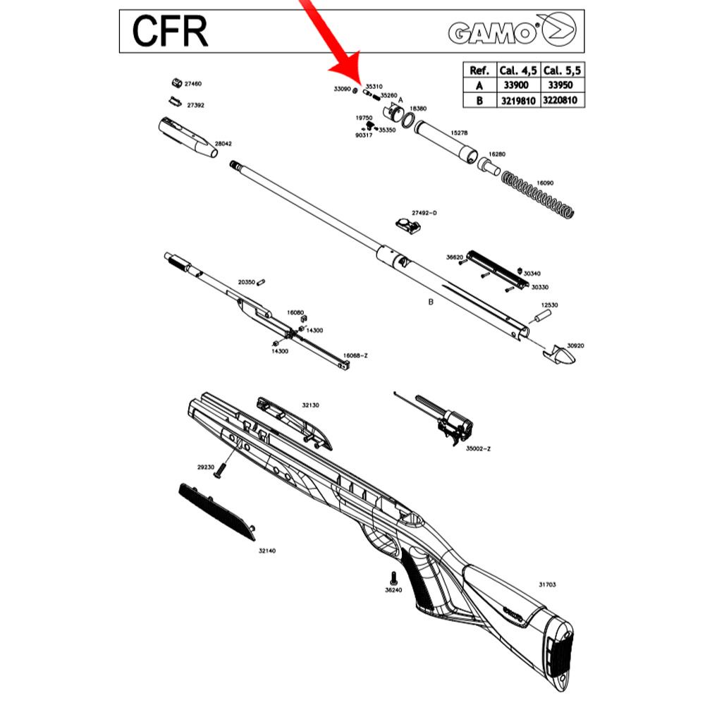 Pino do Posicionador Carabina Gamo CFR · foto 2