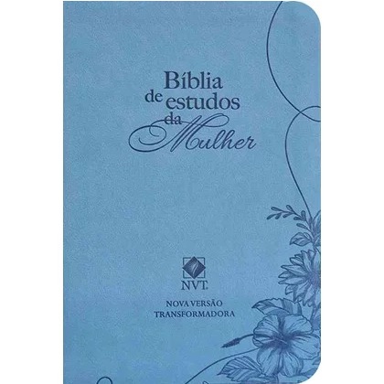 Bíblia de Estudos da Mulher | NVT | Letra Normal | Capa Luxo Azul em Oferta na Shopee