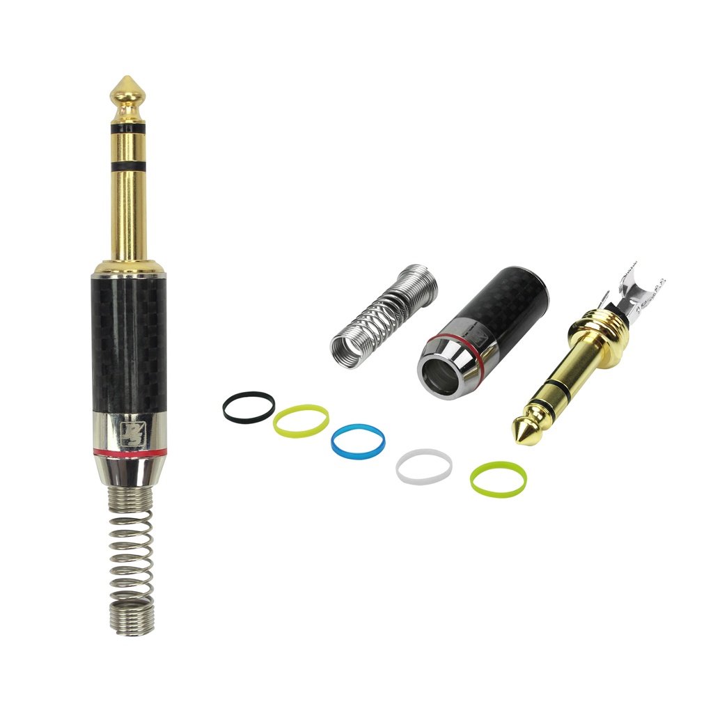 Plugue P10 Estéreo Ouro 18k Profissional Top de Linha