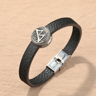 Viking Nórdico Rune Vintage Fashion Leather Woven Men