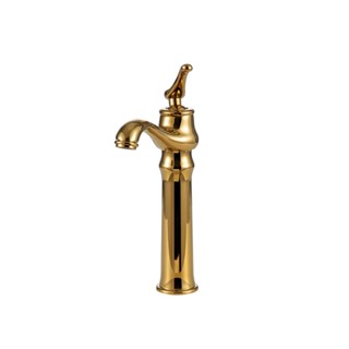 Torneira Para Banheiro Misturador Monocomando Retro Alta Acari Pingoo - Dourado