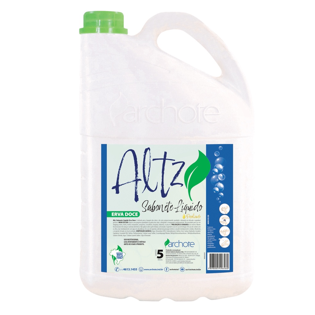 Sabonete Líquido Erva Doce Verde Altz - 5L
