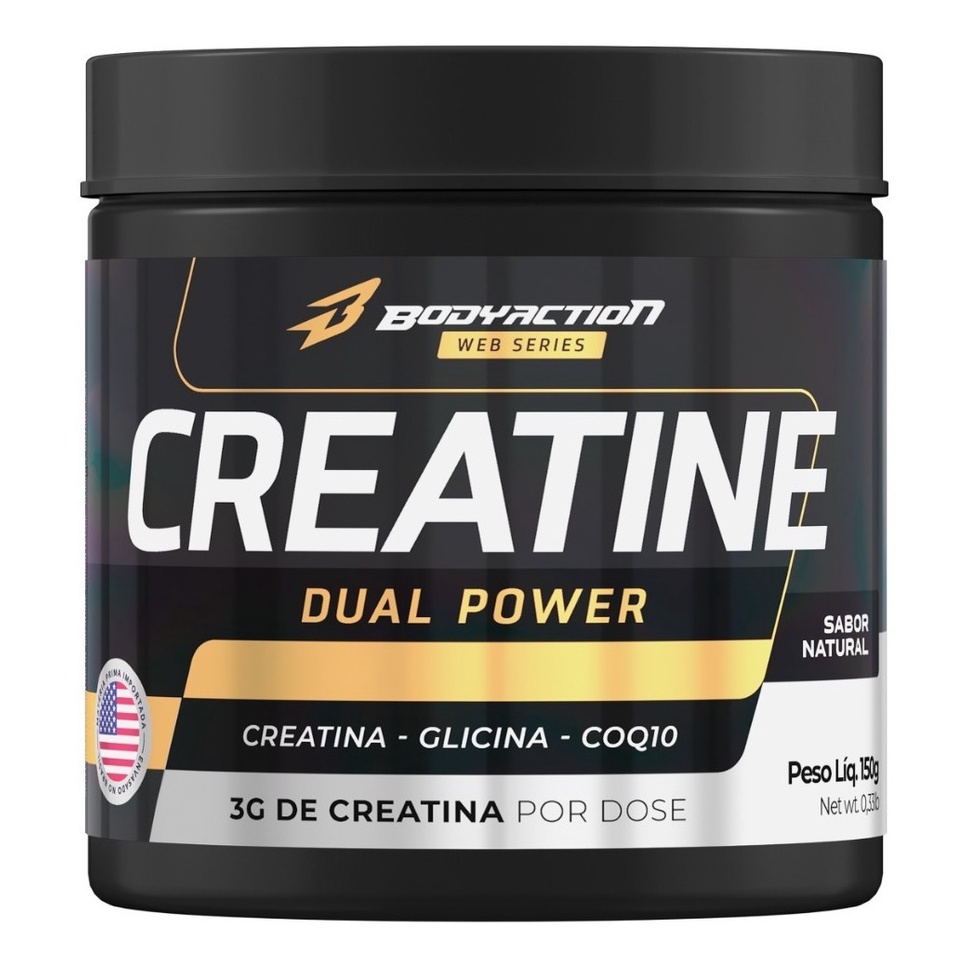 Creatina Dual Power 3g Dose Glicina Coq-10 150g - Bodyaction