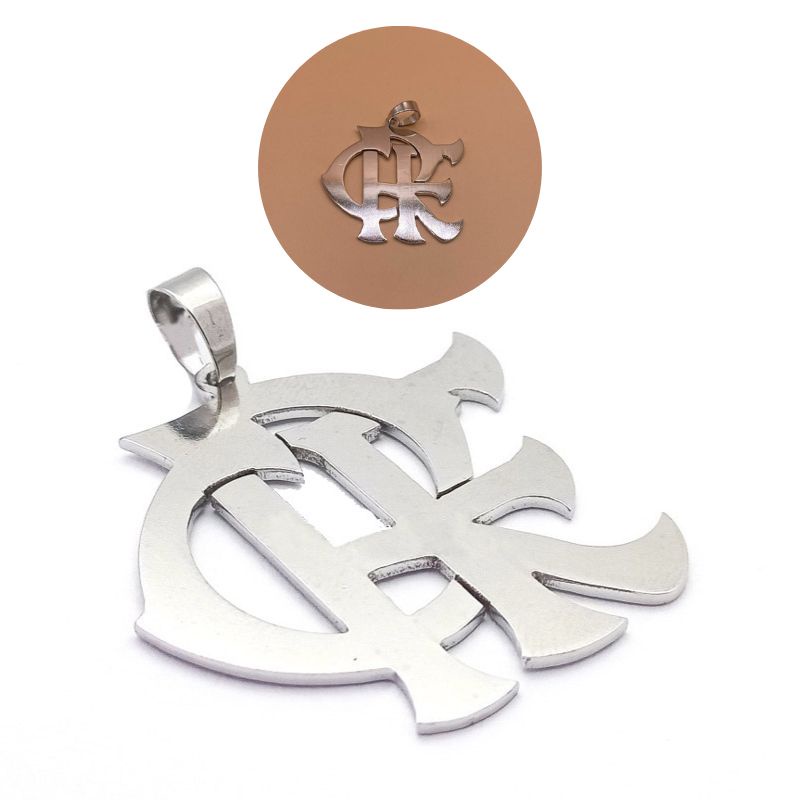 Pingente Masculino Escudo Time Flamengo CRF Mengão Aço Inox em Oferta na Shopee