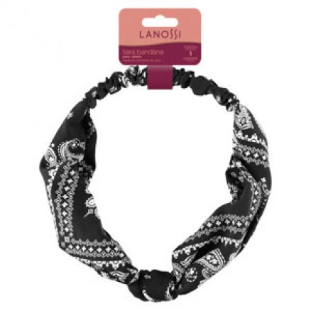 Tiara Para Cabelo Bandana Black Lanossi LS2550 1x10x6