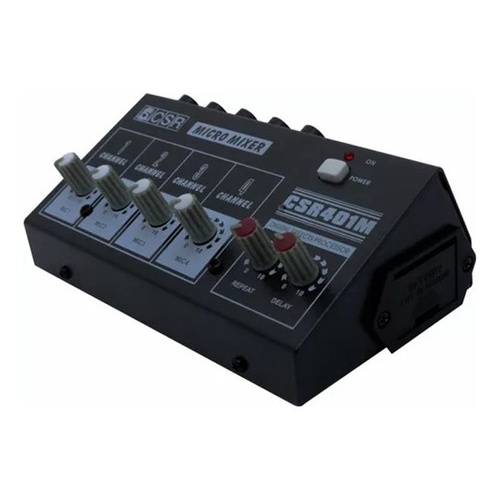 MINI MESA DE SOM 4 CANAIS VOLUME A BATERIA MM 401M CSR