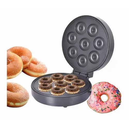 110V Donut Machine Máquina do Pequeno Almoço Máquina De Sanduíche Grande Oito Furos Máquina De Pão Bell Do Bolo