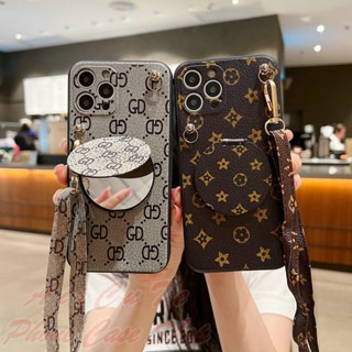 Capa De Celular Capinha Samsung M62 M53 M52 M51 M32 M31 M23 M22 M13 4G 5G Bolsa De Moda Marca Mala Macia Com Cordão De Suporte Espelhado