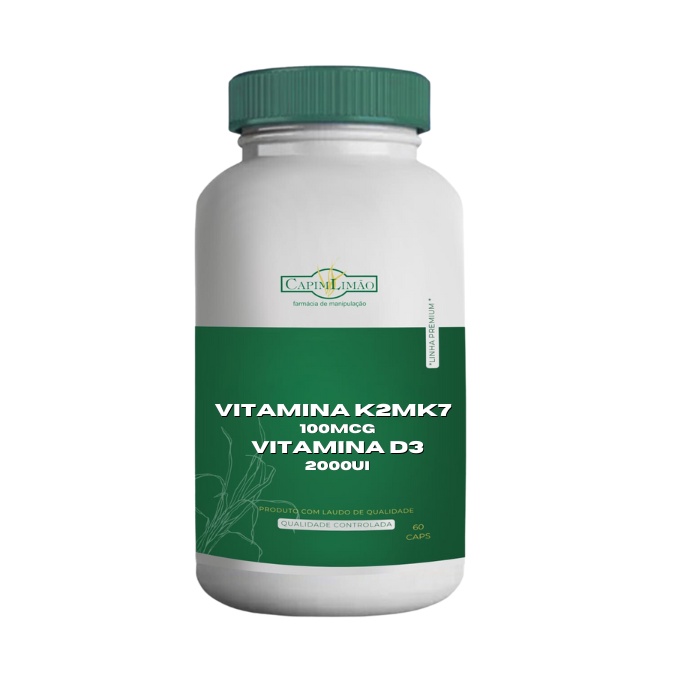 Vitamina k2Mk7 100mcg + Vitamina D3 2000UI 60CÁPSULAS em Oferta na Shopee