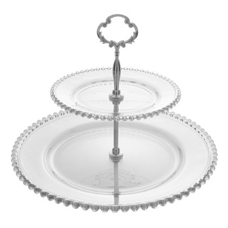 Prato Duplo Pearl Wolff em Cristal para Frutas e Sobremesas em Oferta na Shopee