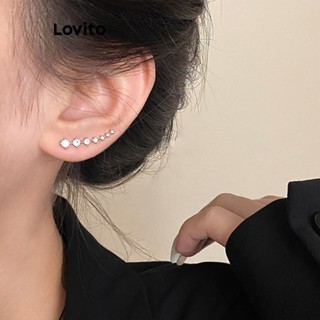Lovito Brincos de Strass Simples para Mulheres LFA03200 (Prateado)