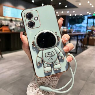 Para Motolora Moto G54 G84 Global Electroplated Astronaut Phone Holder Cover G 54 84 Candy Color Shockproof Capas De Suporte De Silicone TPU Macias