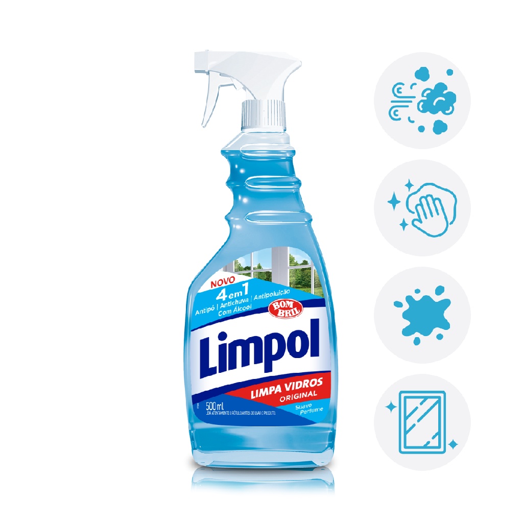 Limpa Vidros Original 3 1 Limpol 500Ml Bombril Brilho