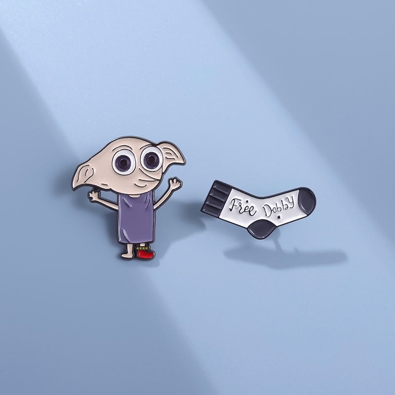 Anime Free Dobby Sock Esmalte Pins Broches Cartoon Cute Elf Broche Lapela Pin Crachás Jóias Presente Para Amigos em Oferta na Shopee