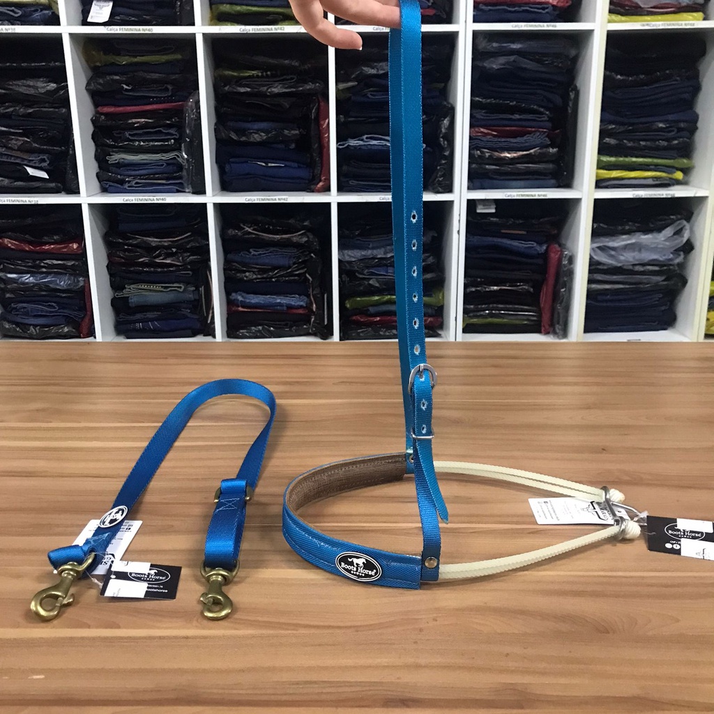 KIT GAMARRA E CABO DE GAMARRA AZUL TURQUESA BOOTS HORSE