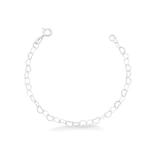 Pulseira Infantil Elos de Corações Prata 925