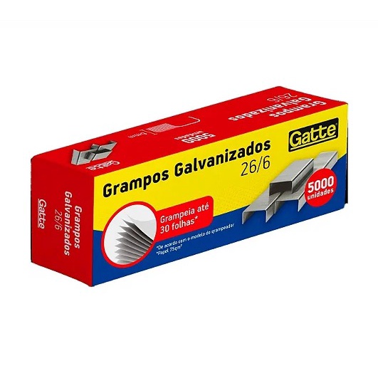 Grampo Galvanizado 26/6 5000 Unidades - Gatte em Oferta na Shopee