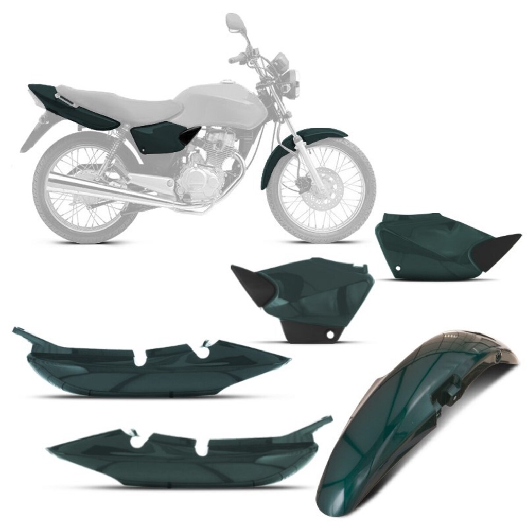 Kit Carenagem Completo Honda Titan 125 2004 Verde Pantanal Roupa Moto Cg Paralama Rabeta Tampa