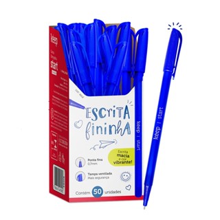 Caneta Esferografica Ponta Fina 0.7mm Azul Caixa c/ 50UN Keep - EI094
