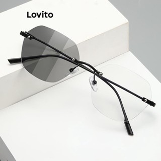 Lovito Óculos de Sol Básicos Casuais para Mulheres LFA04060 (Prata/Preto)