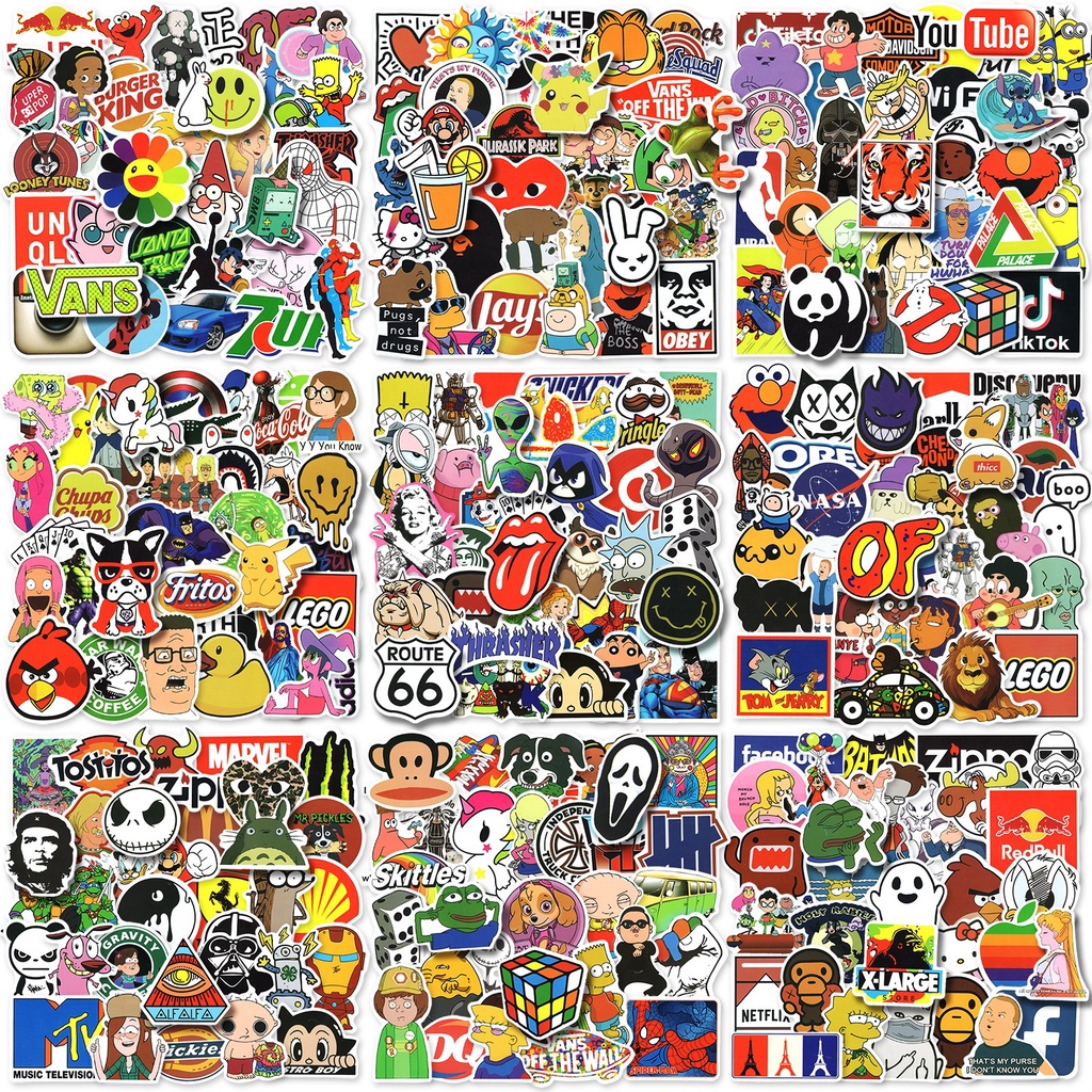 300/200 100/50PCS Elementos Da Moda Marca De Adesivos De Grafite À Prova D'água Para Capacete De Bicicleta Decalques De Lápis LanLanStickersWorld