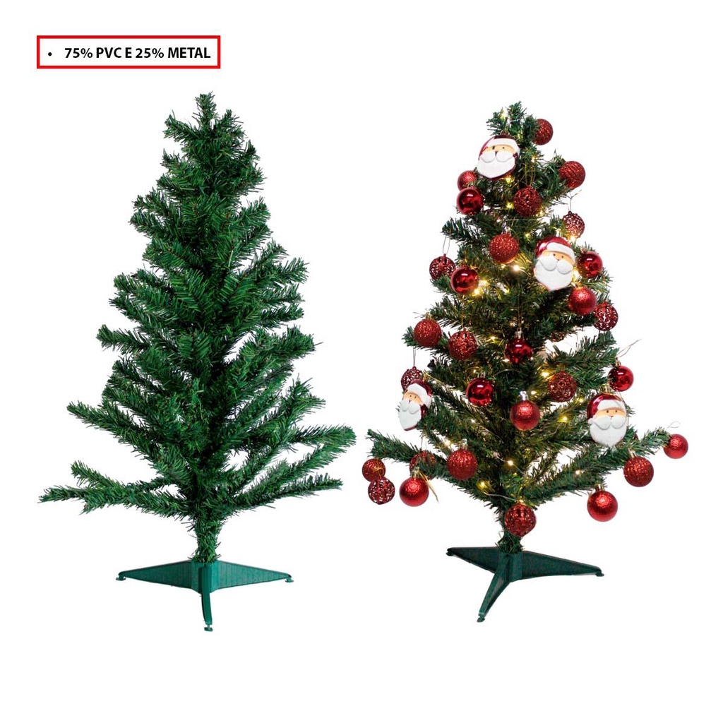 Detalhes do Árvore Natal Barata e Pequena Verde Cheia Com 90cm E 100 Galhos