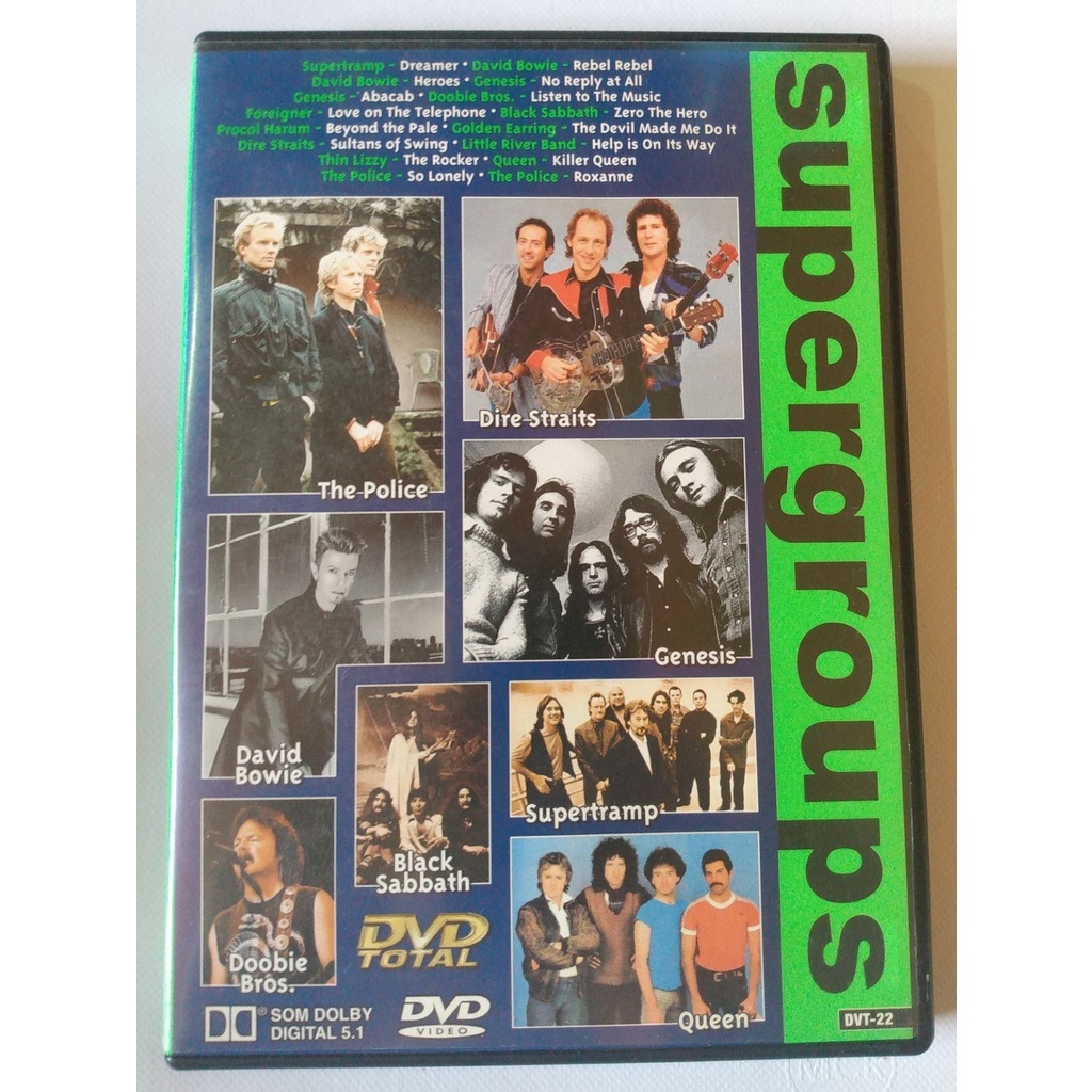 DVD Supergroups Supertramp David Bowie Genesis, Thin Lizzy, Queen, The Police entre outros
