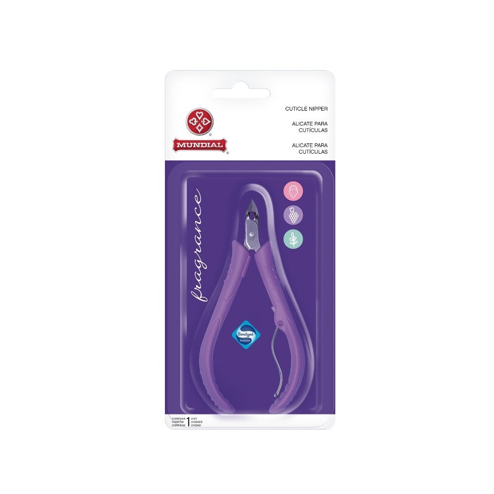 Alicate De Cutícula Mundial Flex Fragrance Lilás em Oferta na Shopee