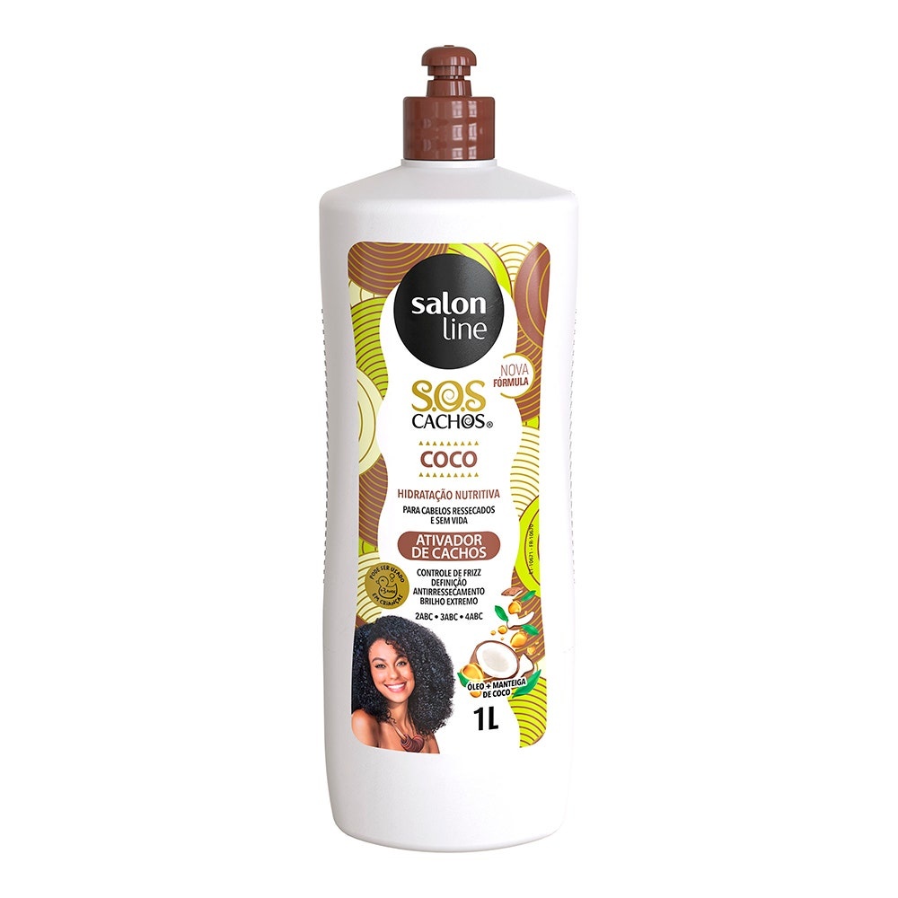 Ativador de Cachos SOS Cachos Coco Tratamento Profundo Salon Line 1L - Beauty