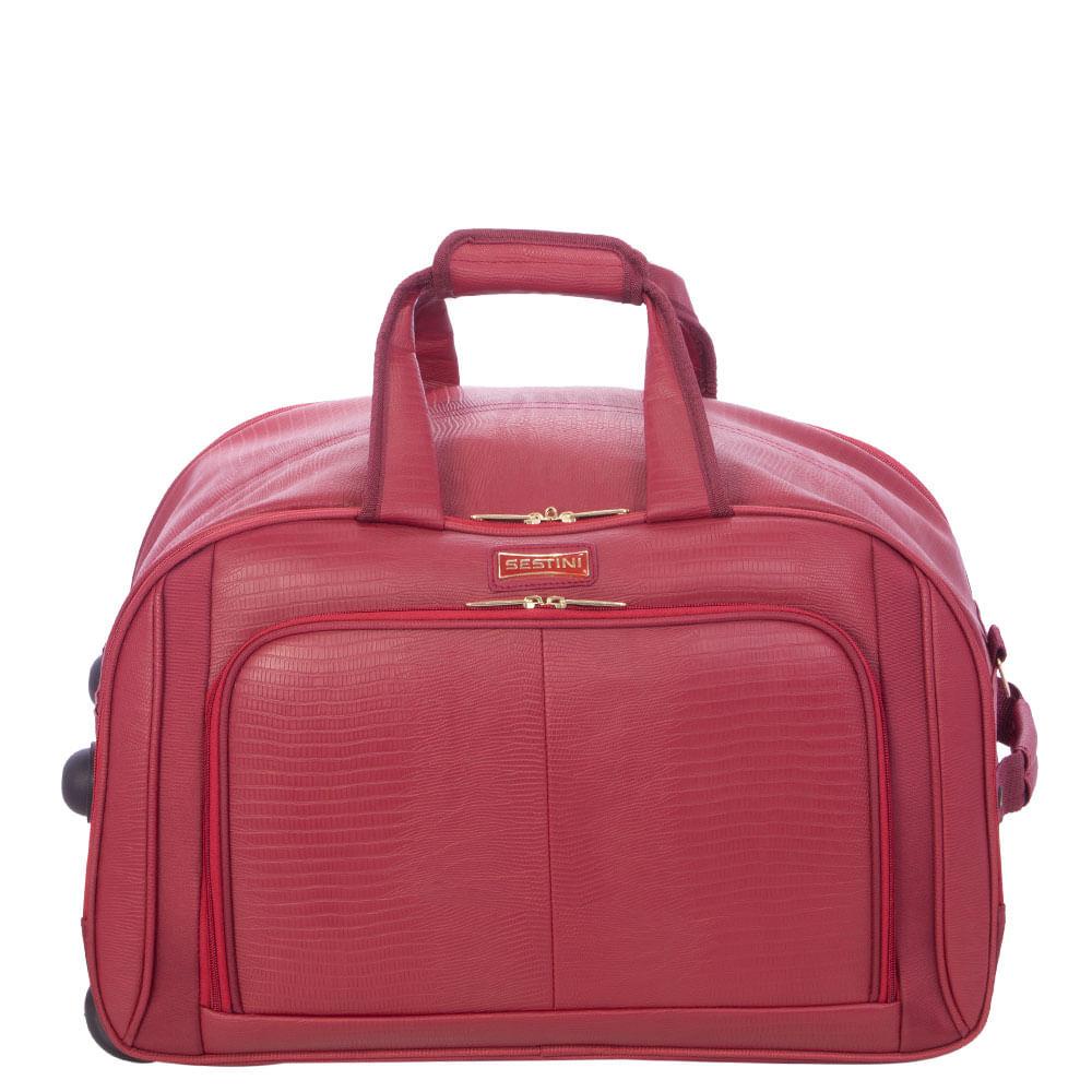 Sacola Média com Carrinho Croco 4T - Vinho Sacola Média com Carrinho Croco 4T - Vinho