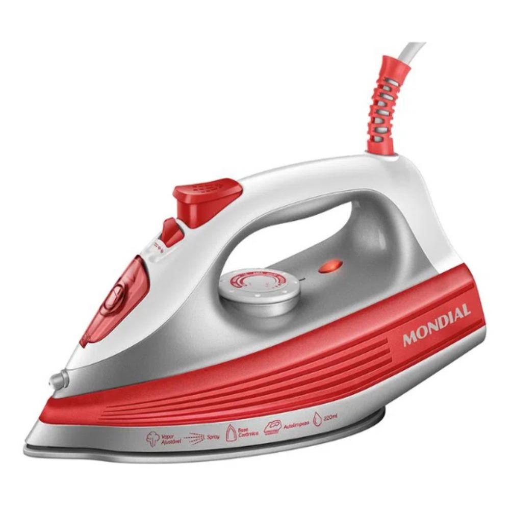 Ferro  de Passar Roupa a Vapor Mondial FVN-01-O 1200W Base Cerâmica Diamante em Oferta na Shopee