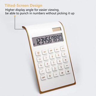 Mini Calculadora Tela LCD Grande Display Botão Responsivo Aritmética Operação Golden Frame Dual Power Desktop Calculator em Oferta na Shopee