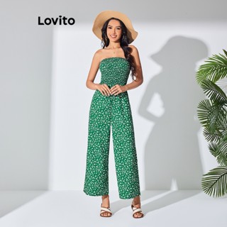 Lovito Boho Macacão Bata Feminino Estampa Ditsy Floral LBL07135