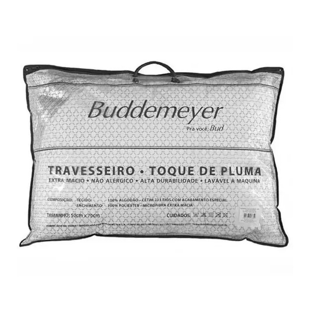 Travesseiro Toque De Pluma 233 Fios Antialérgico Extra Macio Algodão Acetinado Buddemeyer