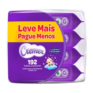 Toalha Umedecida Cremer Cheirinho Encantador 192 Unidades Leve Mais Por Menos