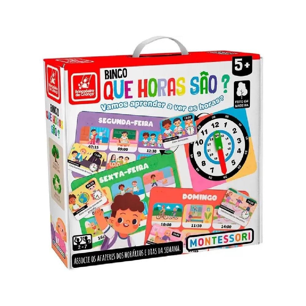 Bingo Que Horas São Montessori - Brincadeira de Criança - Hobbies & Collections