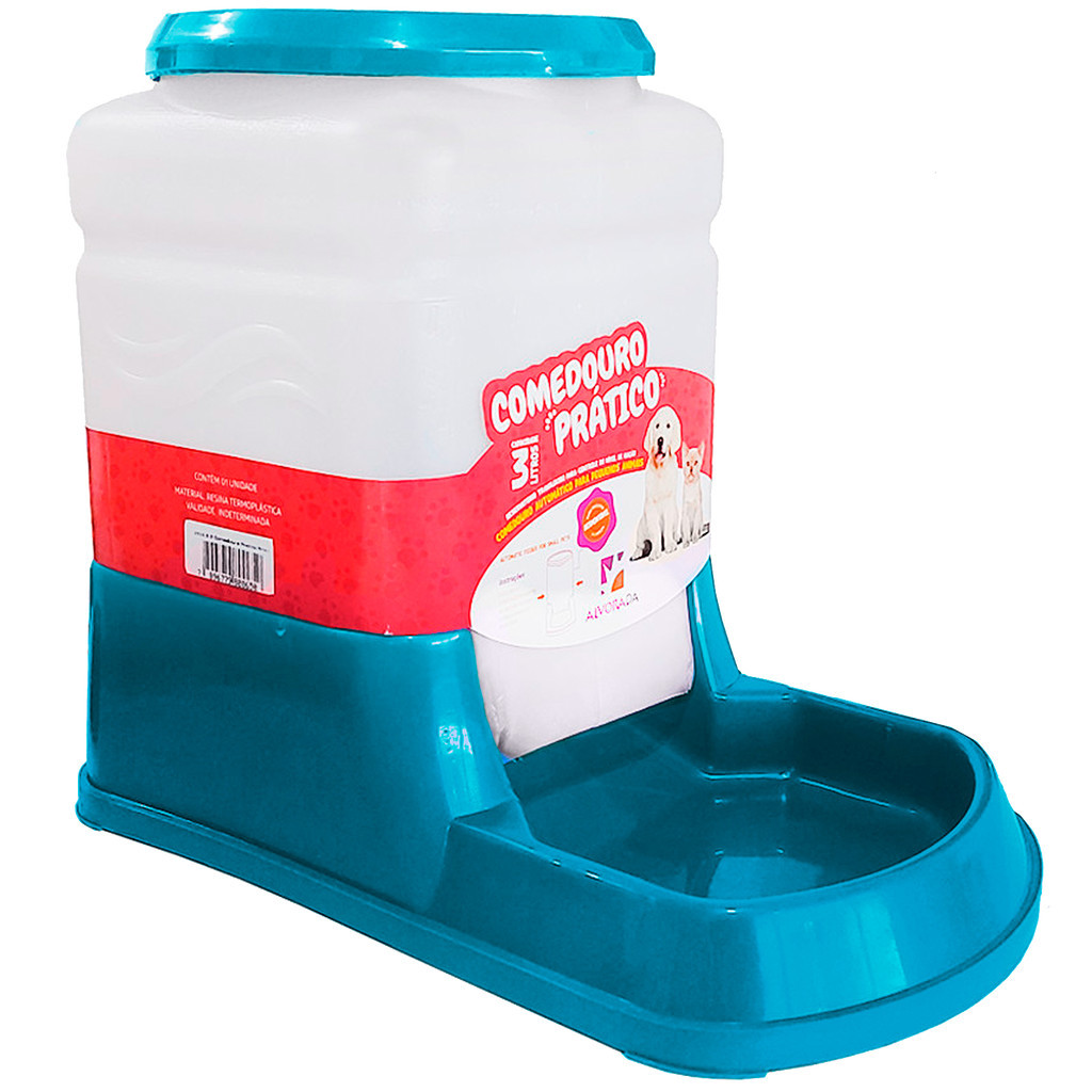 Comedouro Automatico Cães Cachorros Gatos Pratico 3Litros