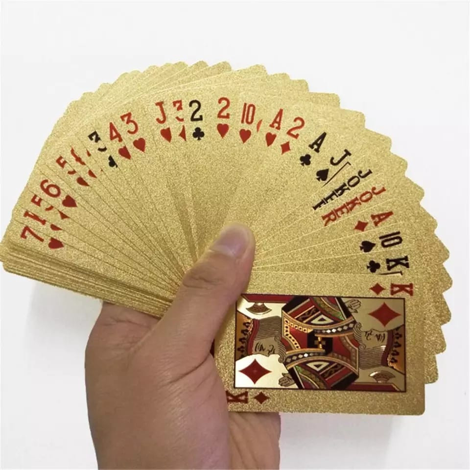 KIT Baralho Dourado Prata Folheado Poker Truco Cartas Jogos Dólar MT066 - 18 · foto 2