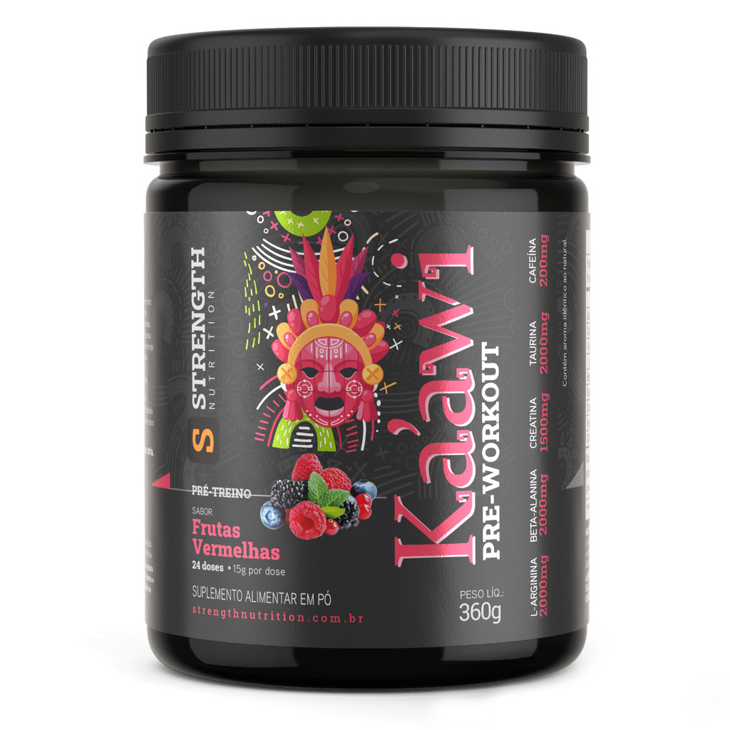 Pré-Treino Concentrado Ka`awi Strength Nutrition 360g - Com Creatina, Beta Alanina, Taurina, Arginina e Cafeína