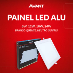 Painel Plafon LED Quadrado de Embutir 6W 12W 18W 24W 30W Bivolt 110V 220V Branco Quente Neutro Frio