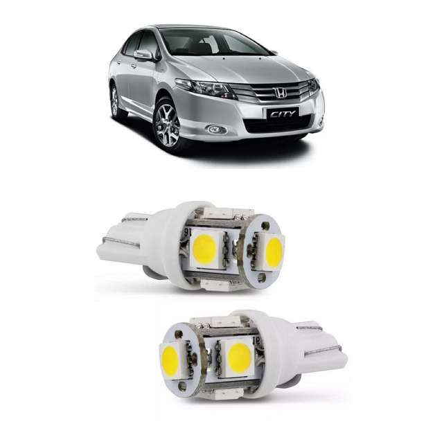 Par Lampada Pingo T10 5 LED Torre City Farol Teto Placa