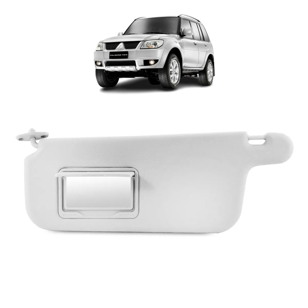 Quebra Sol Cinza com Espelho Mitsubishi Pajero Tr4 2003 a 2014 Lado Esquerdo Newtec Nt4131mt