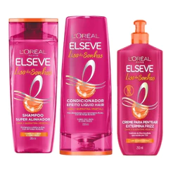 KIT ELSEVE SH + COND + CR PENTEAR SUPER ALINHADOR LISO DOS SONHOS LORÉAL (LANÇAMENTO 2025 )