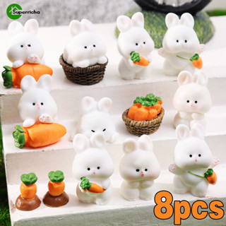 8 Unidades/Conjunto Enfeites De Coelho Fofos De Páscoa-Estatueta De Mesa De Cenoura De Desenho Animado-Para Decoração Ca em Oferta na Shopee